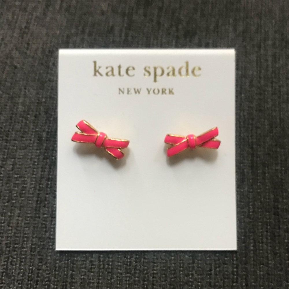 Kate Spade pink and gold bow earrings